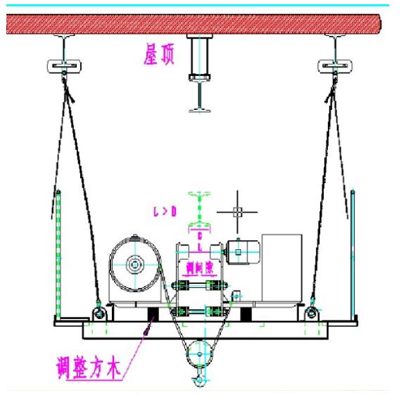 低凈空電動葫蘆安裝圖